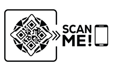  QR code scan icon set. Scan me frame. QR code scan for smartphone. QR code for mobile app, payment and identification. Vector illustration.