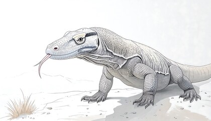 Obraz premium Monochrome lizard portrait