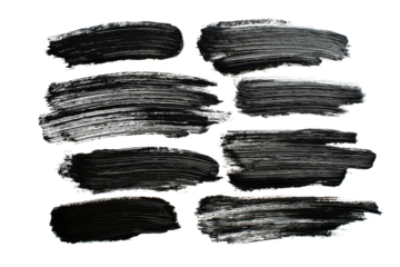 Abstract black paintbrush strokes arranged in a grid pattern