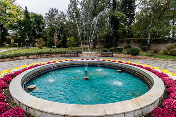 Fountain at the grounds of the Museum of Yugoslavia in Belgrade, Serbia