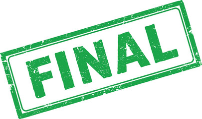 Final seal stamp in green ink on transparent background