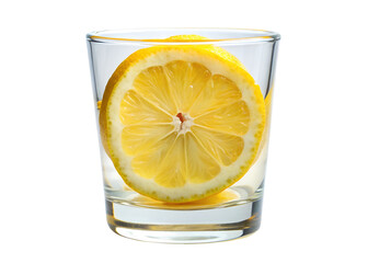 lemon piece in a glass png image on transparent background