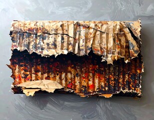 Rippled, rusted cardboard texture