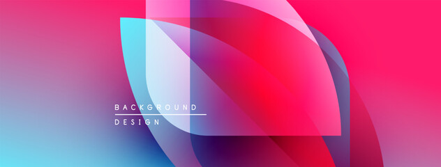 Abstract vibrant layers create dynamic composition. Pink, blue hues blend, forming modern background design. Smooth gradients offer visual interest.