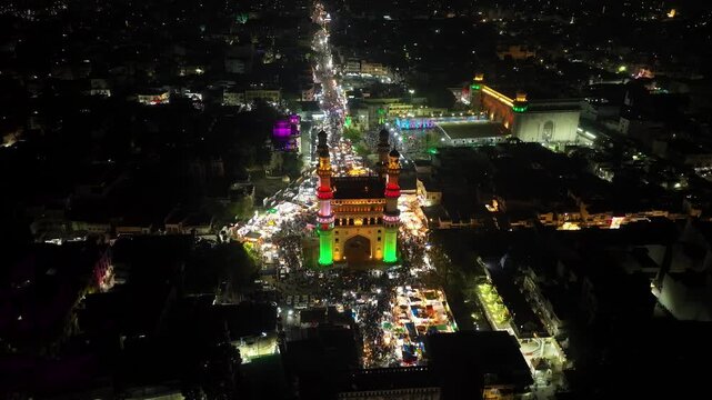 charminar during  eid ,hyderabad