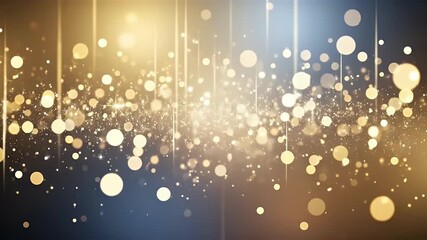 Bokeh lights with white orbs and streaks on a gradient backdrop of dark blue to yellow - Powered by Adobe