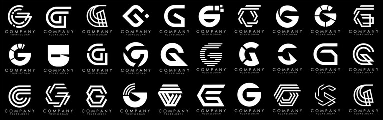 collection abstract letter G logo design. modern logotype G design with white color. vector illustration
