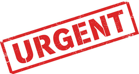 red stamp with urgent text on transparent background