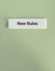 New Rules Text on White Tile with Mint Background