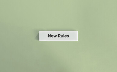 New Rules Text on White Tile with Mint Background