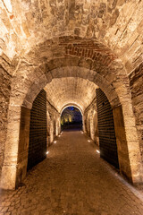 Obraz premium Evening view of the Royal Gate of Belgrade Fortress, Serbia
