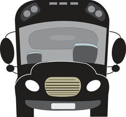 Front View of Bus Vector Illustration
