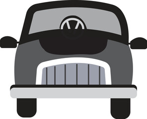 Front View of Bus Vector Illustration