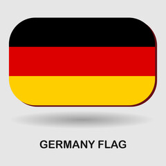 Rounded German flag with bold black, red, and gold stripes and shadowed frame, ideal for Independence Day, patriotic content, cultural identity, and national pride.