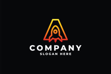 Rocket Launch Letter A Logo
