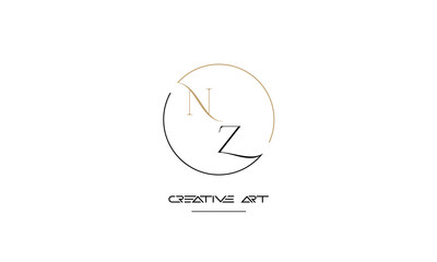 NZ, ZN, N, Z abstract letters logo monogram