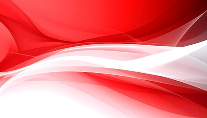 Abstract composition with flowing, layered shapes in varying shades of red and white, creating a dynamic, ethereal aesthetic