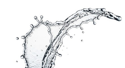 Dynamic Water Splash Against White Background