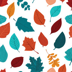 Obraz premium Vector art of autumn leaf pattern