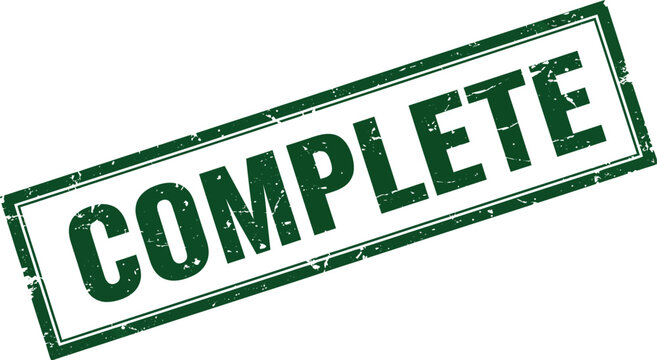 complete stamp with green ink edges on transparent background