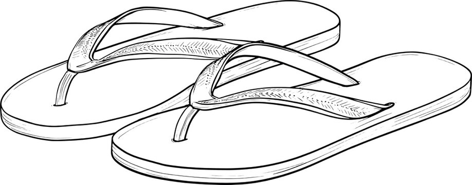 black and white flip flops clip art preview