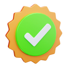 3D Badge Award Checkmark Icon