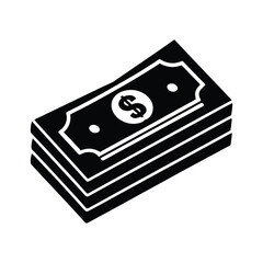 Dollar Bill Stack Icon Illustration