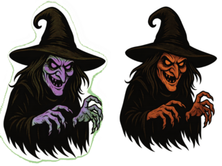 vector illustration of a halloween witch