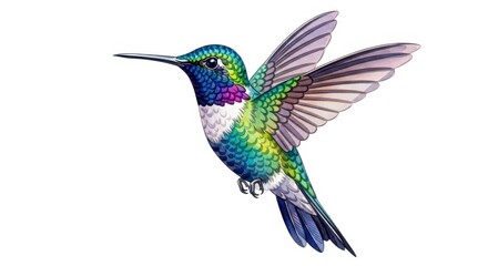 Obraz premium Hummingbird Watercolor Illustration on White Background