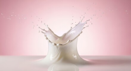 Milk Splash Crown on Pink Background