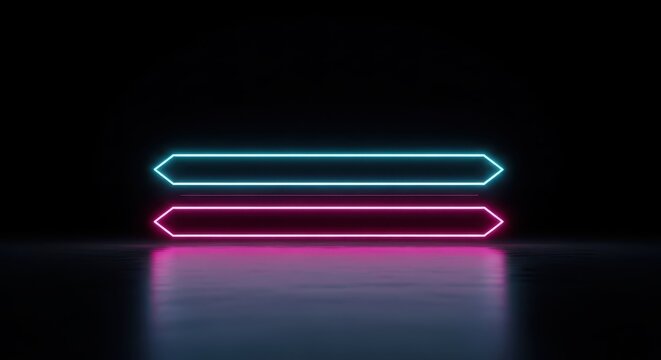 Neon Arrows on Black Background