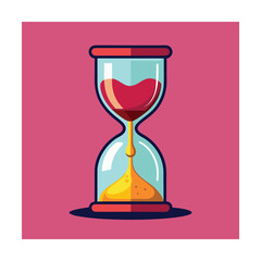 Sandglass with Wine Pouring as Sand Valentine Concept