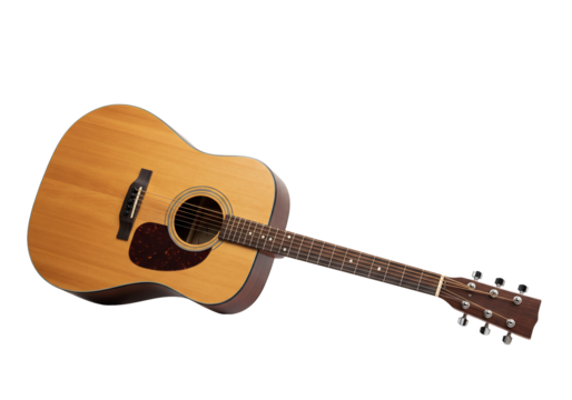 Acoustic guitar wood musical instrument strings transparent background