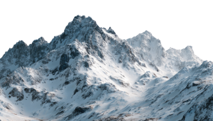 Snowy mountain range, frosty peaks