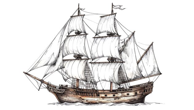 Nautical ship illustration - Powered by Adobe