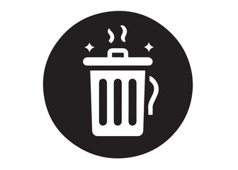 trash can logo silhouette vector, trash bin icon silhouette vector illustration, recycling and waste management silhouette logo, garbage trash can logo silhouettes vector on white background