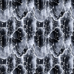 Abstract seamless pattern with crystal and gemstone shapes, hand drawn geometric motif in watercolor and digital mixed media style, decorative background for textile, fabric, wallpaper, wrapping paper