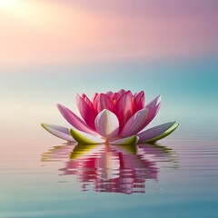 pink water lily in a pond