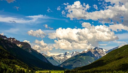 Fototapeta premium Scenic mountain valley under a vibrant sky