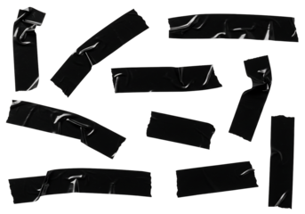 Black tape pieces transparent background