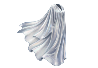 Elegant Silver Cape Fashion Illustration isolated on transparent background