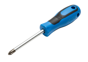 Blue and black screwdriver with transparent background