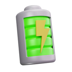Obraz premium 3D Full Battery Charge Power Icon