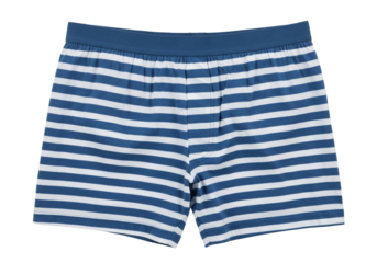 Blue and white striped boxer shorts on transparent background