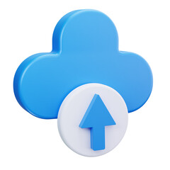 3D Cloud Storage Upload Arrow Icon