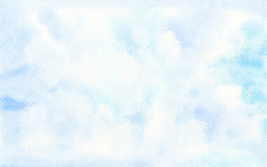 Cloudy Sky Watercolor Background with Hand-Painted Texture for Design and Decoration