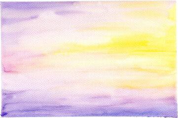 Cloudy Sky Watercolor Background with Hand-Painted Texture for Design and Decoration