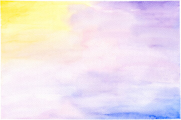 Cloudy Sky Watercolor Background with Hand-Painted Texture for Design and Decoration