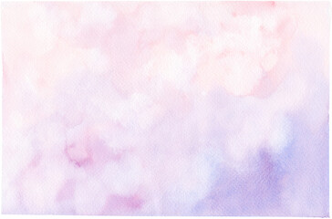 Cloudy Sky Watercolor Background with Hand-Painted Texture for Design and Decoration