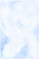 Cloudy Sky Watercolor Background with Hand-Painted Texture for Design and Decoration